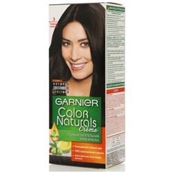 Краска для волос Garnier (Гарньер) Color Naturals Creme, тон 3 - Темный каштан