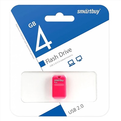 Флэш накопитель USB  4 Гб Smart Buy ART (pink)