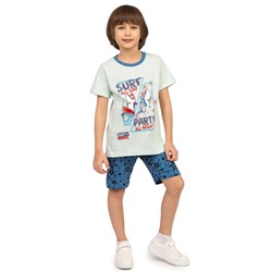 Комплект детский (футболка/шорты) Голубой/сине-голубой