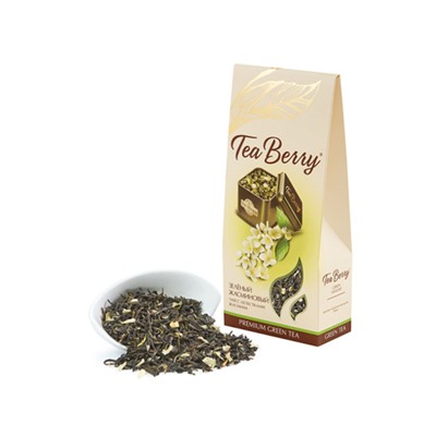 Чай                                        Teaberry                                        "Зеленый с жасмином" зеленый 100 гр. картон (12)