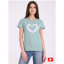 футболка 1ЖДФК4254001; светло-зеленый249 / Сердце кистью