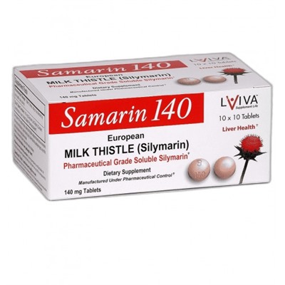 Гепатопротектор для очищения, лечения и защиты печени Самарин 140 мг 30 или 100 таблеток