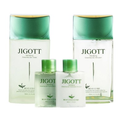 Jigott Набор по уходу за мужской кожей / Well-Being Green Tea Homme Skin Care 2 Set, 150 мл*2, 30 мл*2