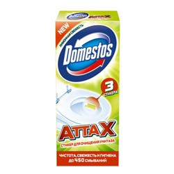 Стикер для очищения унитаза Domestos Аttах Лимонная свежесть