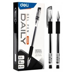 Ручка гелевая Daily E6600SBlack 0.5мм черная (1735711) Deli {Китай}