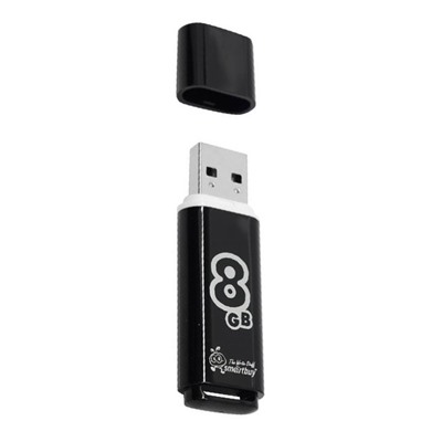 Флэш накопитель USB  8 Гб Smart Buy Glossy (black)