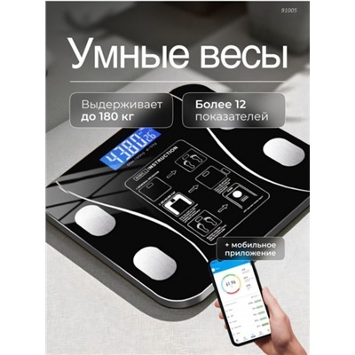 Умные весы электронные Напольные смарт-весы Фитнес Bluetooth