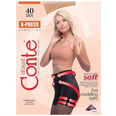 Колготки Conte X-Press (Конте Экспресс), Nero (черный), 40 den, 3 размер