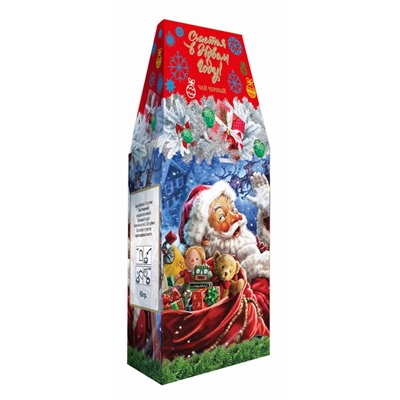 Чай                                        Abigail                                        (D296) Домик "Дед Мороз с подарками" (черный) 85 гр. (24) картон