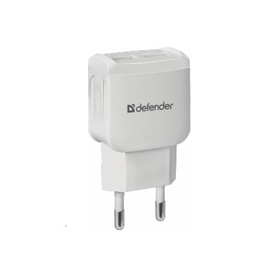 *сет/адаптер EPA-13 белый - 2 порт USB, 5V/2.1A, пакет DEFENDER