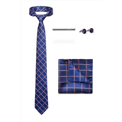 Набор: галстук, платок, запонки, зажим "Уверенность" Nothing Shop #770343