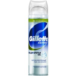 Гель для бритья Gillette Mach 3 Pure and Sensetive Гипоаллергенный 200 мл