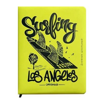 Дневник 1-11 класс (твердая обложка) "SURFING LA" неон.софт-тач, кожзам Д48-9890 Проф-Пресс {Россия}