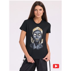 футболка 1ЖДФК2657001; черный / Темнокожая девушка