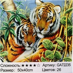 _Алмазная мозаика /40х50см./, " Тигры " арт.GA72235, 22-863