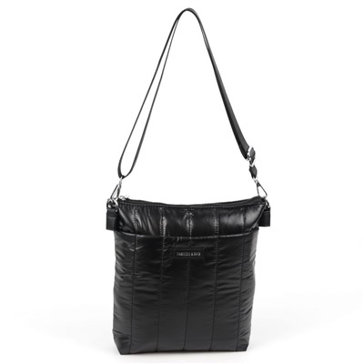 Женская дутая стеганная сумка-планшет через плечо 1293-1 Блек