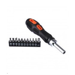 *Отвертка реверсив.,адаптер 1/4,биты:SL4,SL5.5,SL6.5,PH1,PH2,PZ1,PZ2,TORX10,TORX15,TORX20,сталь