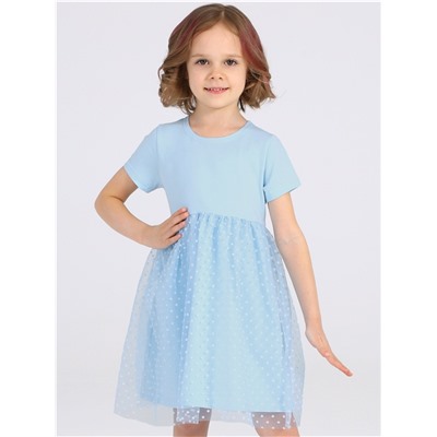 платье 1ДПК4068804с; светло-голубой109+светло-голубой горох 6 на светло-голубом