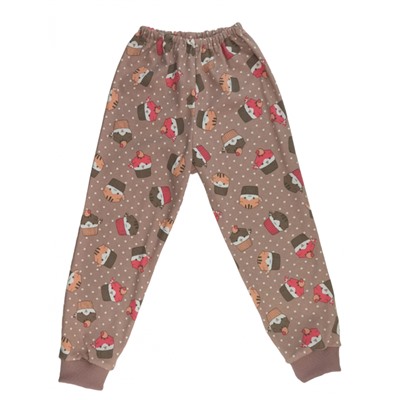Пижамные штаны 615/5 кексики, коричневые