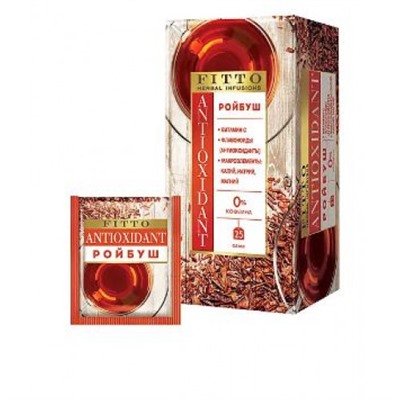 «Fitto», чай травяной Antioxidant Ройбуш, 25 пакетиков, 37 гр. KDV