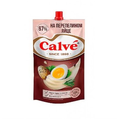 «Calve», майонез «На перепелином яйце» 67%, 400 гр. KDV
