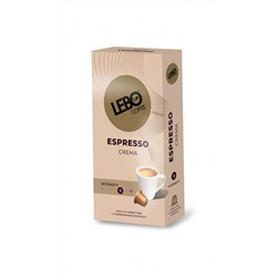 Кофе                                        Lebo                                        "LEBO ESPRESSO CREMA" (Интенсив.9) 10шт*5,5гр , картон (10) NEW