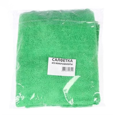 Салфетка из микрофибры (в упаковке), цвет зеленый, 250г/м2, 40х40 см