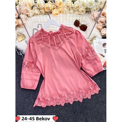 Женская Блузка Ткань Вискоза + Гипюр Размеры M 46-48, L48-50, XL50-52, 2XL 54-56