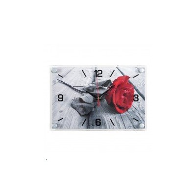 *Часы настенные СН 2030 - 24 Красная роза прямоуг (33х23) (10)