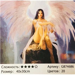 _Алмазная мозаика /30х40см./, " Девушка-ангел " арт.GB74686, 22-811