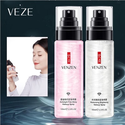 Спрей с эффектом подсвечивания и сияния кожи VENZEN (Veze) Moisturizing Brightening Makeup Spray, 100 мл.