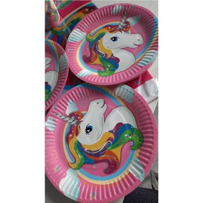 Бумажные тарелки 10 шт праздничные детские 18 см