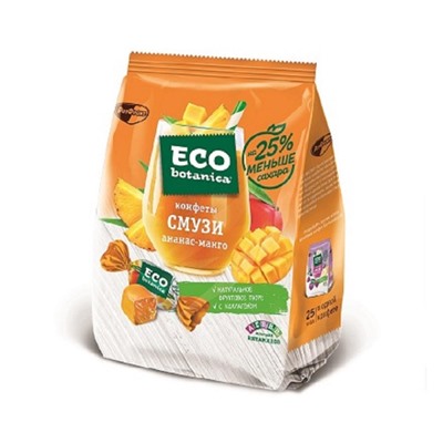 Кондитерские изделия                                        Eco-botanica                                        Конфеты желейные ECO-BOTANICA СМУЗИ Ананас/Манго,150 гр. (10)