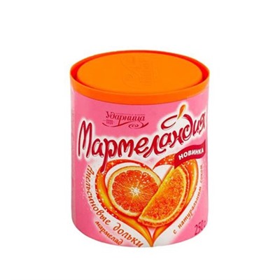 Кондитерские изделия                                        Мармеландия                                        "Мармеландия" "Апельсиновые дольки" 250 гр. (12) срок 3 мес.