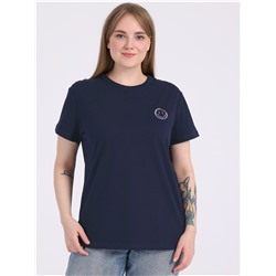 футболка 1ЖДФК3793001; темно-синий77 / Смайл вышивка